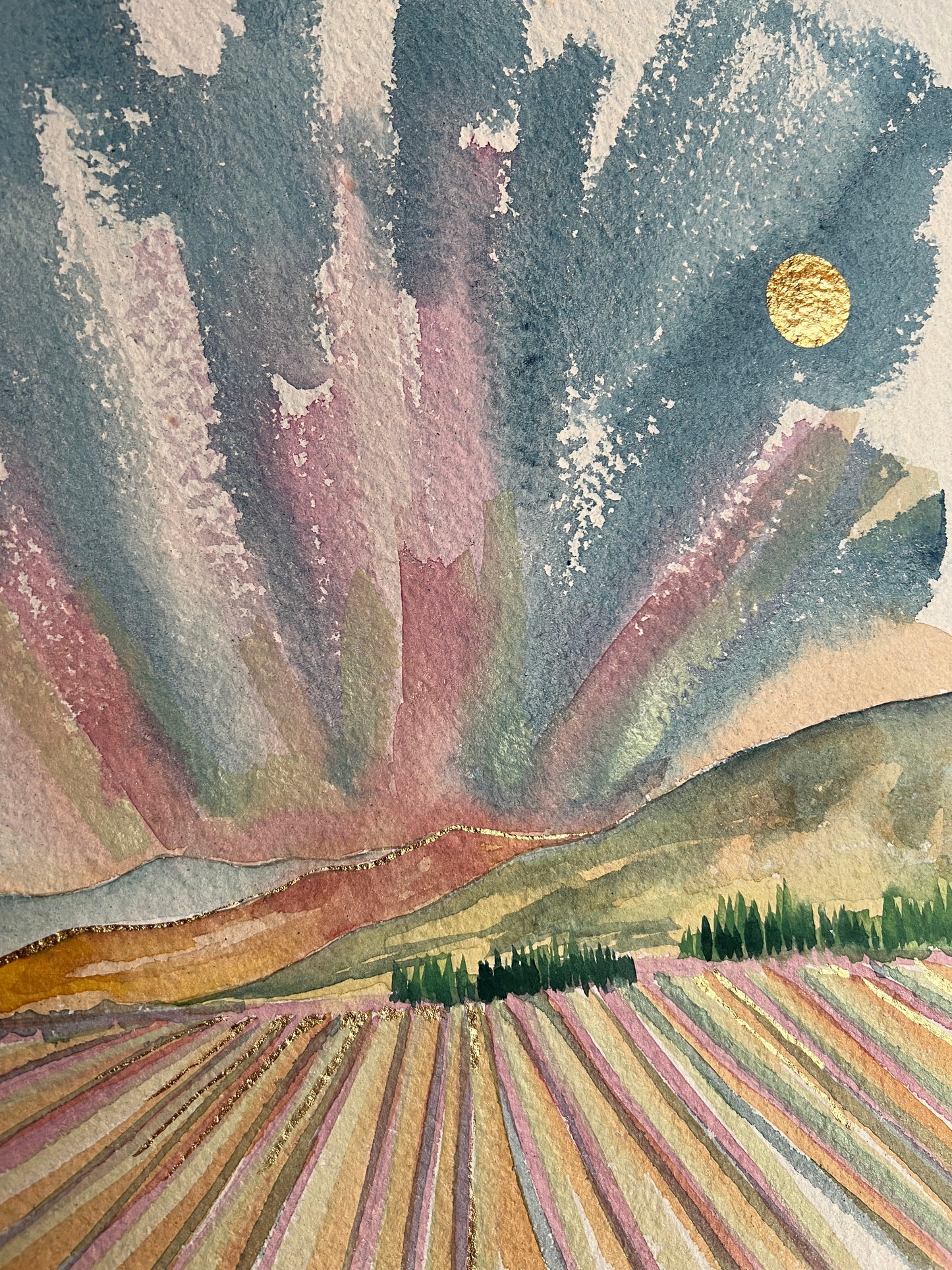 March Dawn, original unframed watercolor on paper