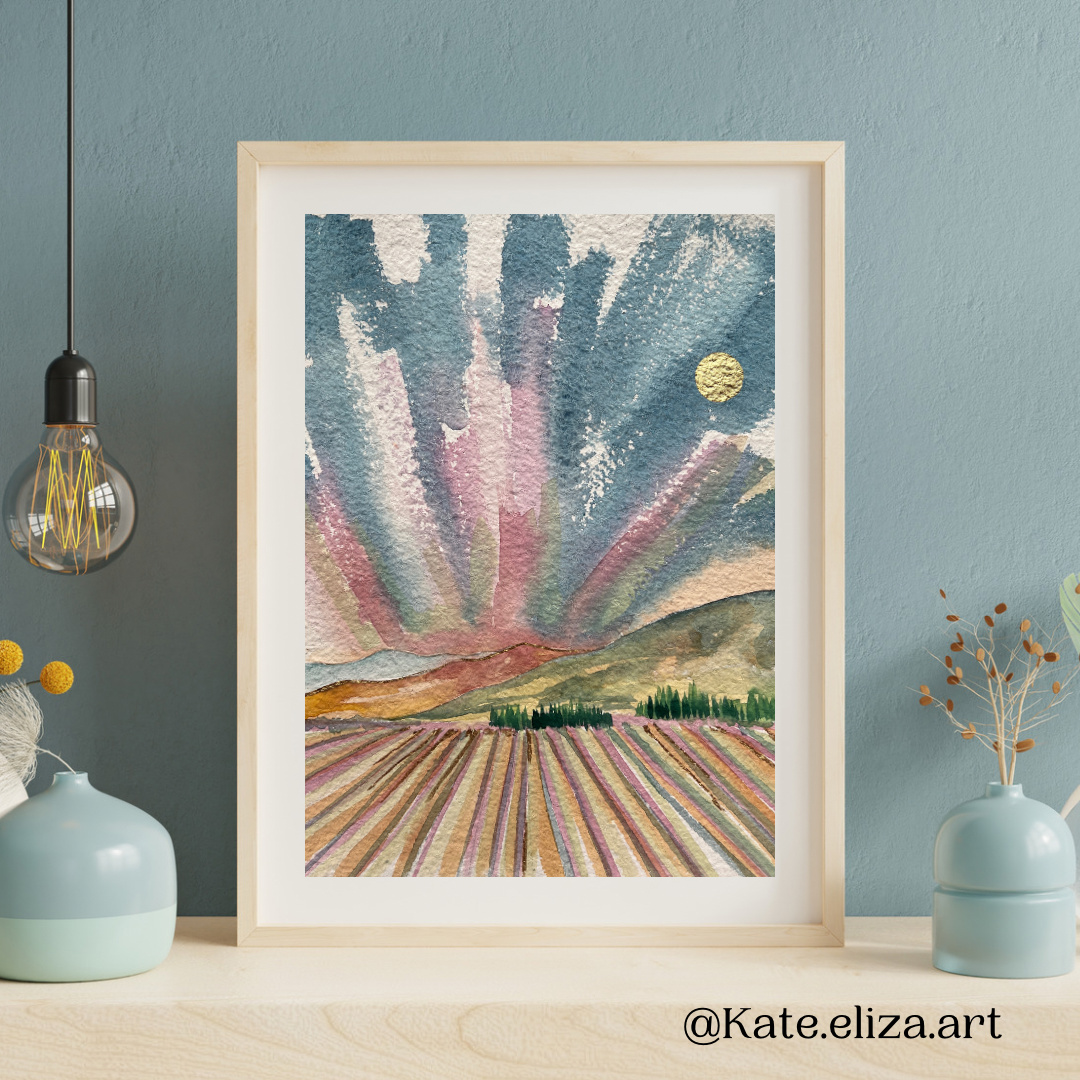 March Dawn, original unframed watercolor on paper