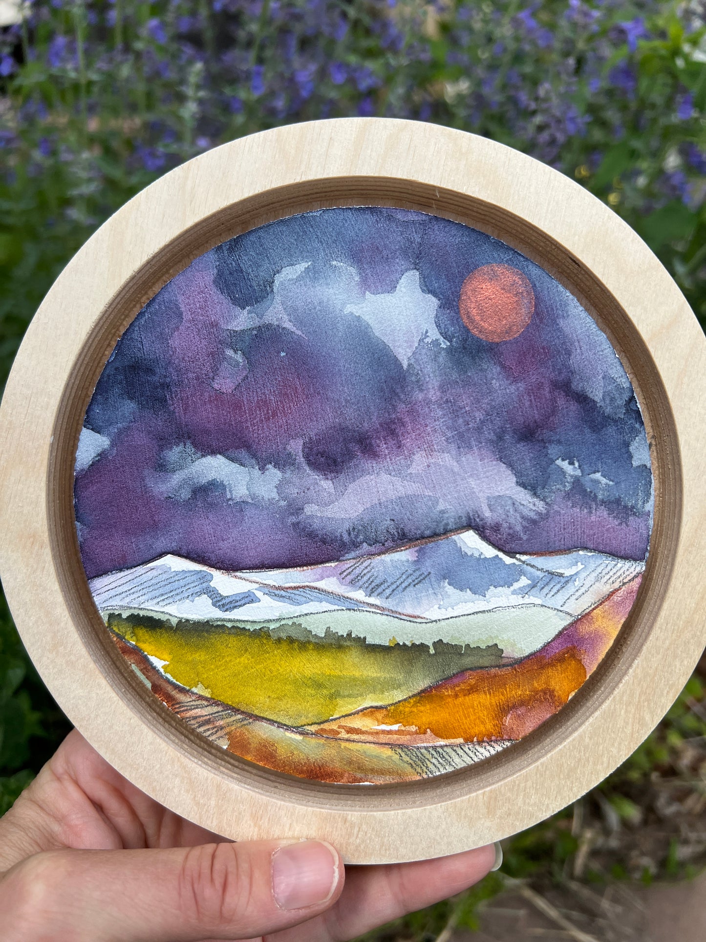 Night Storm, original watercolor painting