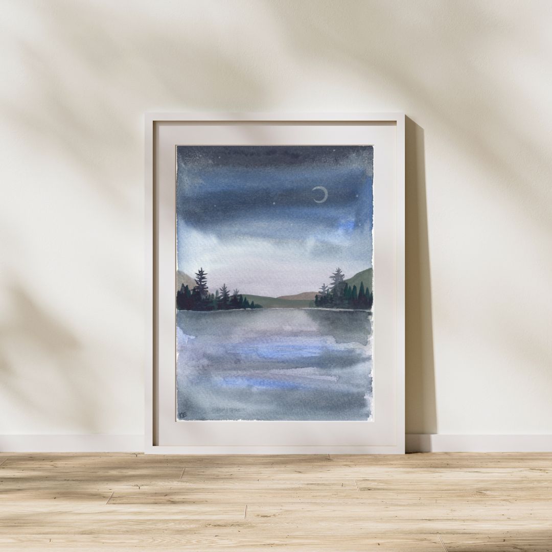 Quiet Shoreline, original unframed watercolor on paper