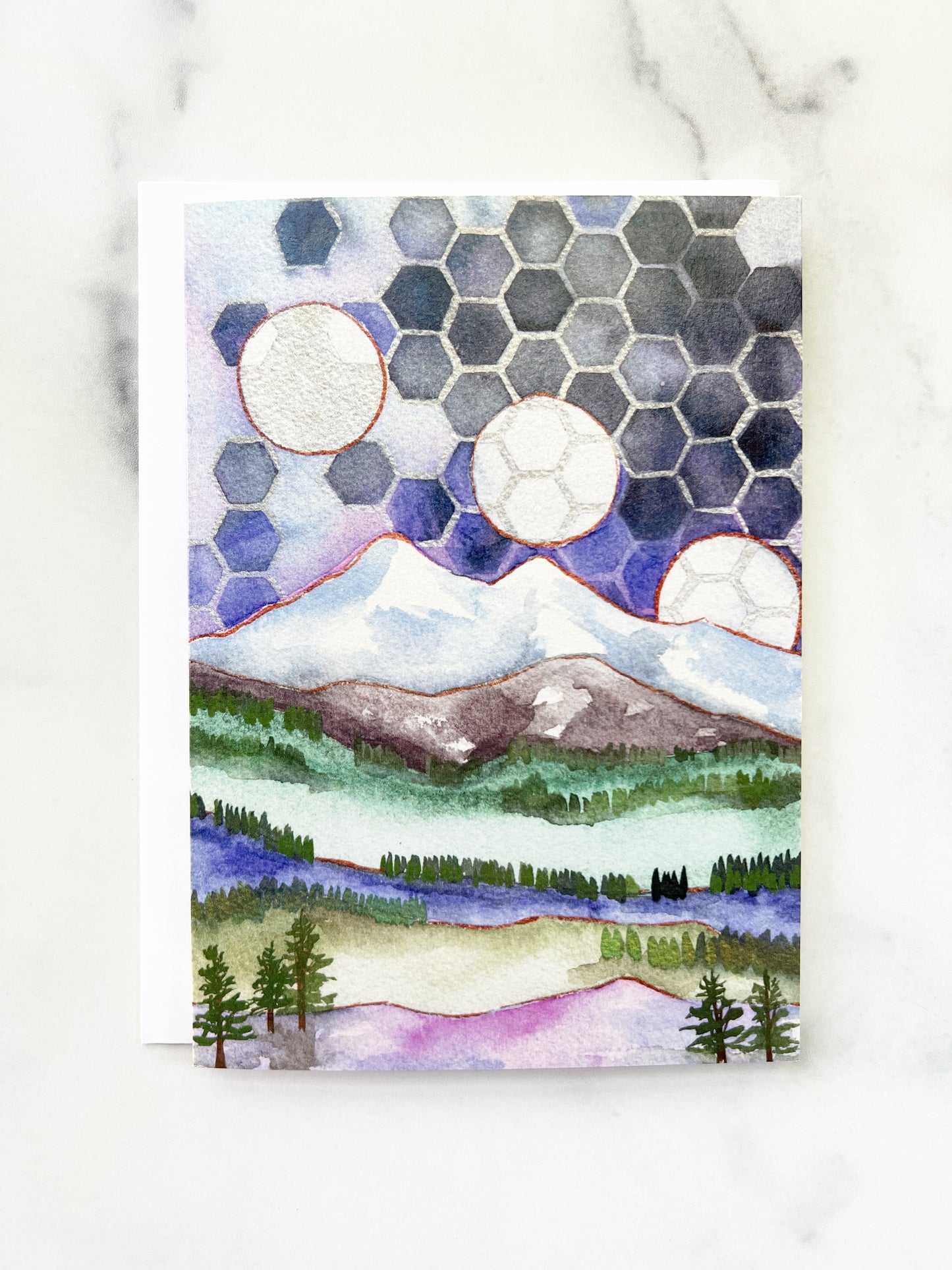 Pink Skies and Purple Moons, Set of 2 Blank Cards