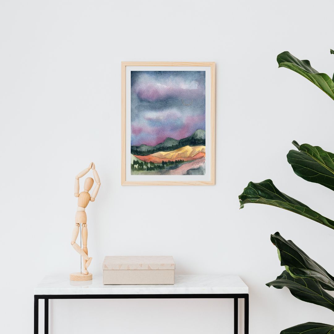 Foothills Twilight, stretched canvas print