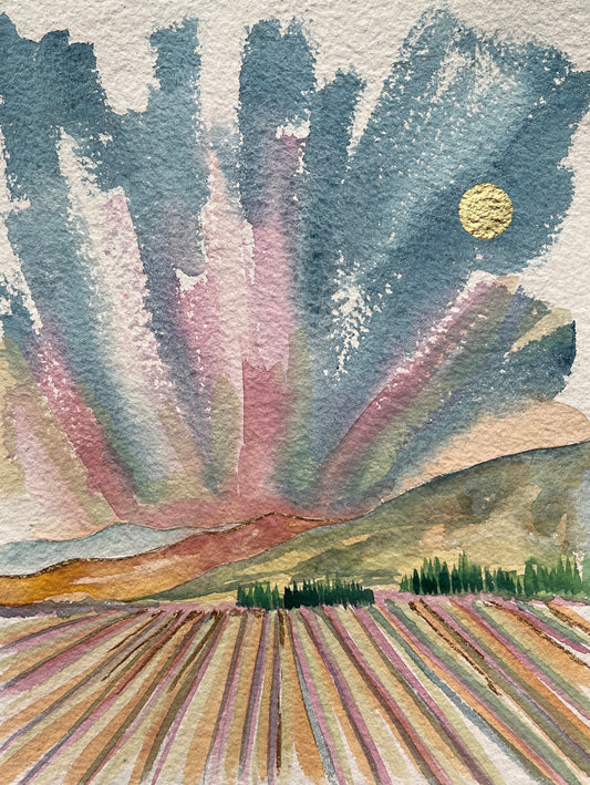 March Dawn, original unframed watercolor on paper