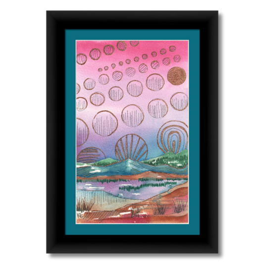 Pink Skies are Good Luck- matted and framed print